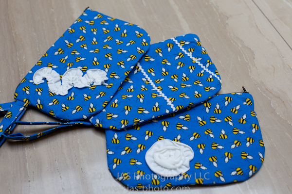 cute wristlets made with whimisical fabric as a teacher's thankyou gift