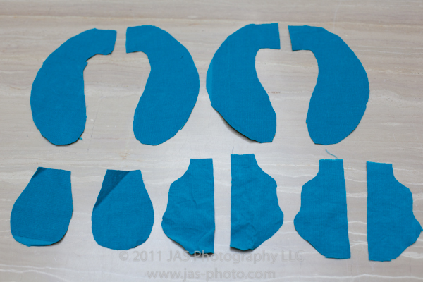 arms, legs and head of sea turtle from free pattern pieces