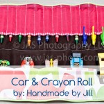 car and crayon roll for kids