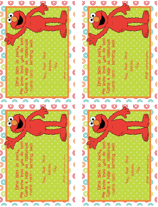 editable elmo invitation