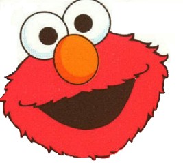 elmo face on white background