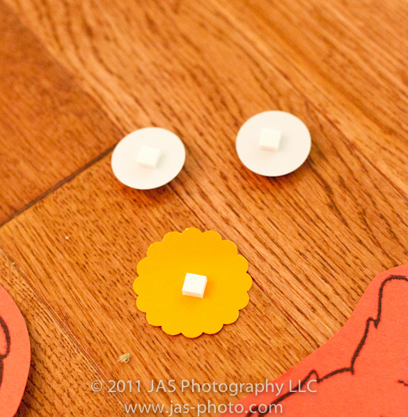 googly eye and nose foam stick ons for elmo party theme activity