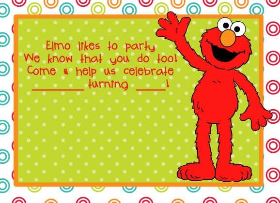 elmo party theme invitation free download