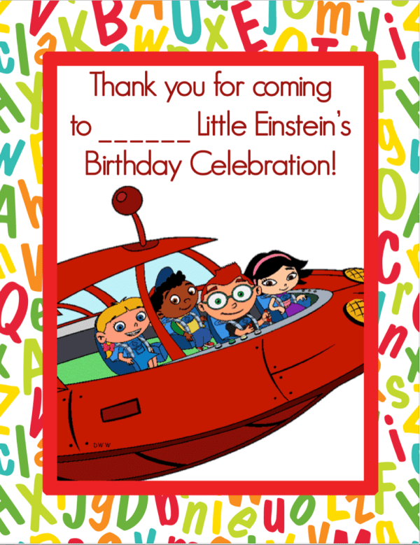 free download little einstein's coloring book cover birthday party favor