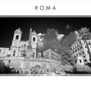 IR picture of the spanish steps in rome, italy