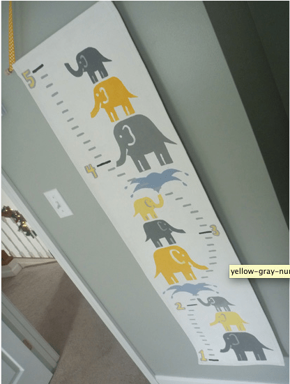 Screen Shot 2012-02-21 at 12.30.27 PM gray and yellow elephant nursery growth chart